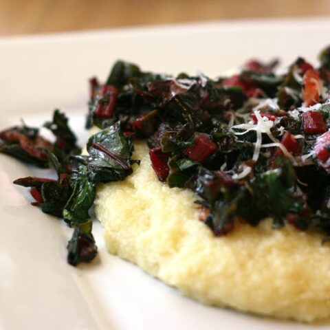 Smoky Greens Over Polenta