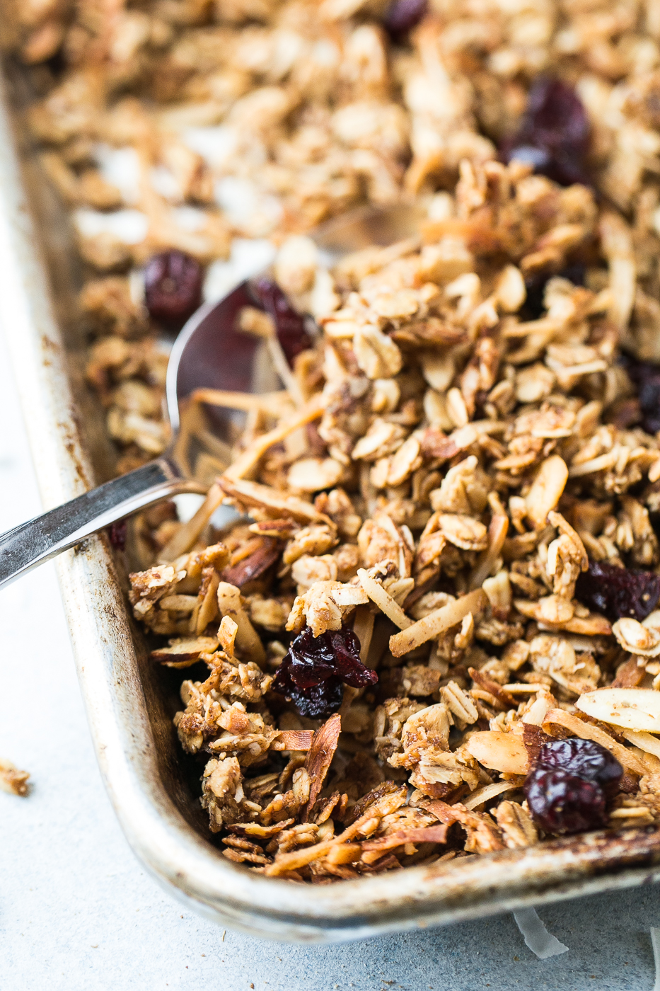 Crunchy Homemade Cranberry Maple Granola - On My Kids Plate