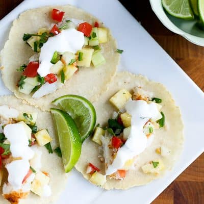 Tropical Fish Tacos with Pineapple Salsa - Perry's Plate