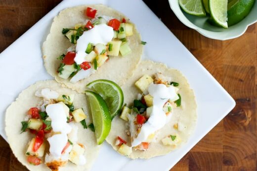 Tropical Fish Tacos with Pineapple Salsa - Perry's Plate