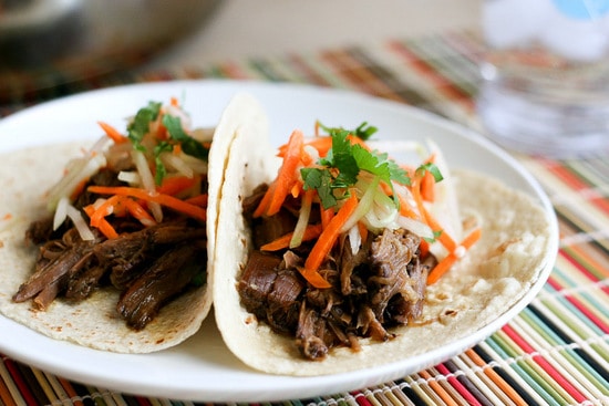 Slow Cooker Korean Short Rib Tacos | slow cooker recipes | crock pot recipes | shredded beef recipes | Korean recipes | perrysplate.com