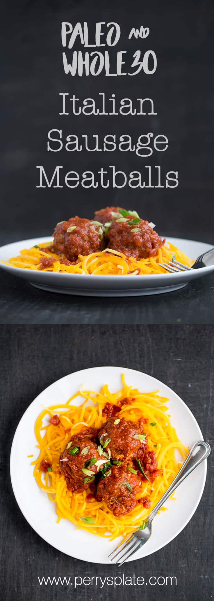 Easy Italian Sausage Meatballs + Squash Noodles - Perry's Plate