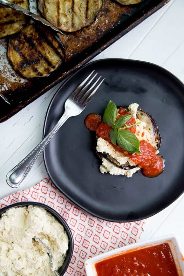 recipes with grilled eggplant stacks