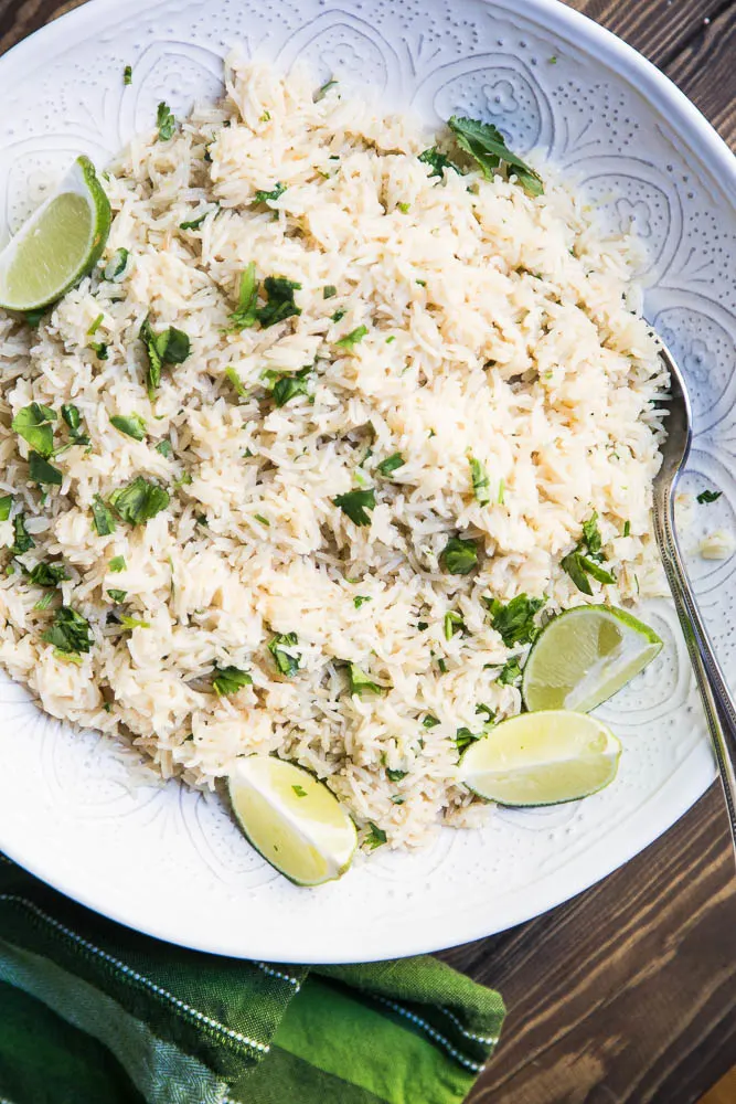 Cafe Rio or Costa Vida Cilantro Rice Copycat -- For Instant Pot! | PerrysPlate.com #instantpotrecipes #instantpot #instapot