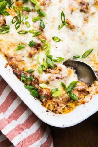 BBQ Pulled Pork Spaghetti Squash Bake - Perry's Plate