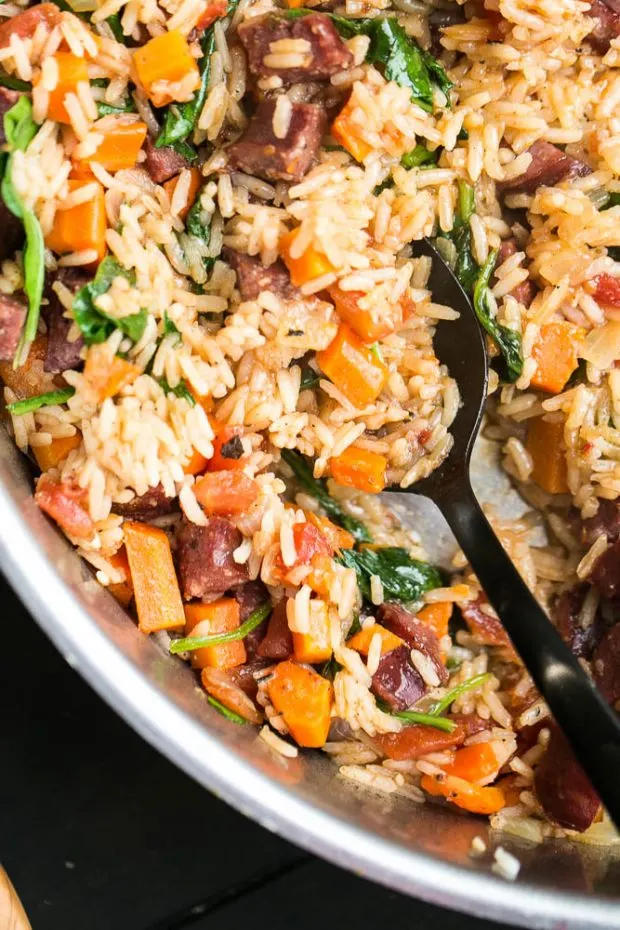 One Pan Smoked Sausage and Rice - The Seasoned Mom