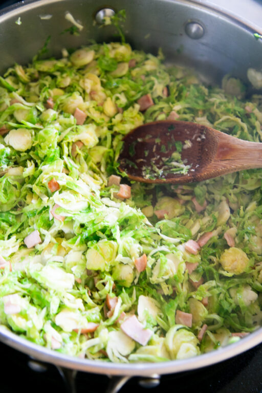 Quick Ham & Brussels Sprout Hash - Perry's Plate