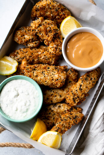 Everything Bagel Chicken Tenders (Air Fryer or Oven) - Perry's Plate