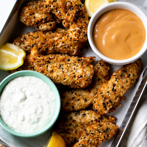 Everything Bagel Chicken Tenders (Air Fryer or Oven) - Perry's Plate