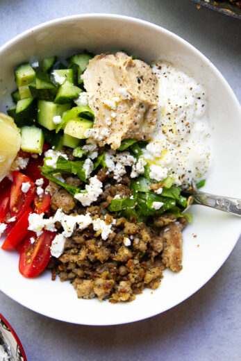 Ground Turkey Meal Prep: Mediterranean Turkey Bowl - Perry's Plate