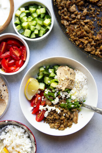 Ground Turkey Meal Prep: Mediterranean Turkey Bowl - Perry's Plate