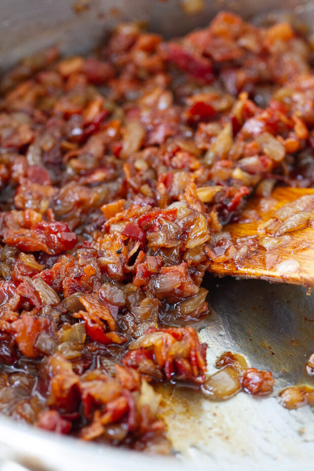 Bacon Jam in a skillet