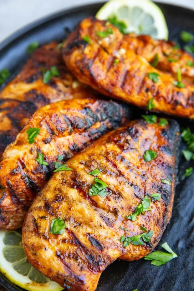 Grilled Chicken Breasts on a platter