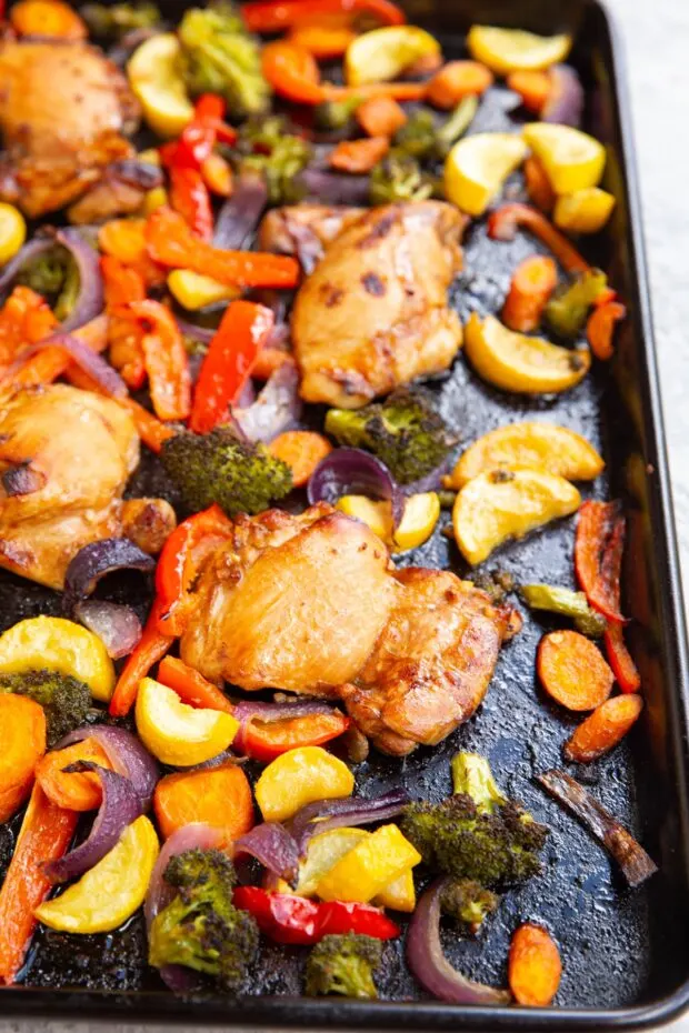 Sesame Garlic Sheet Pan Chicken and Vegetables