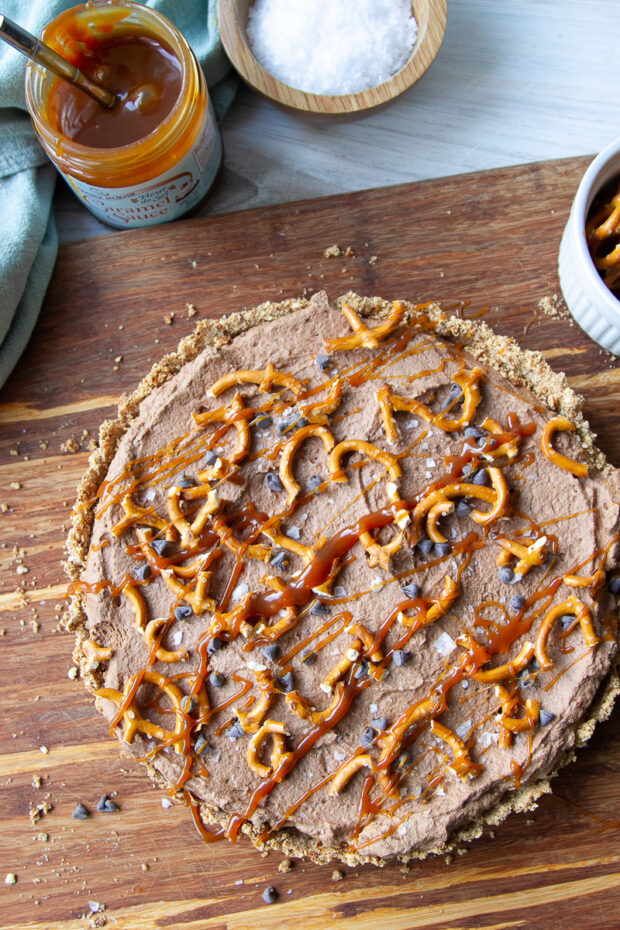 Finished tart -- overhead shot before slicing.